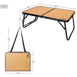 AKTIVE - Table De Camping Pliante Effet Bambou, 60x40x25 Cm -Camping Soldes Magasin aktive table de camping pliante effet bambou 60x40x25 cm 3