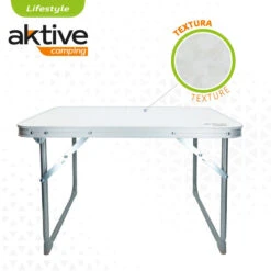 AKTIVE - Table Pliante . Table Basse Blanche En Aluminium - 40x60x40 Cm -Camping Soldes Magasin aktive table pliante table basse blanche en aluminium 40x60x40 cm 2