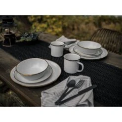 Barebones Assiettes Et Plateaux En émail - 2 Pièces - Coquille D'Oeuf -Camping Soldes Magasin barebones assiettes et plateaux en email 2 pieces coquille doeuf 3