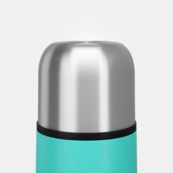 Quechua Bouteille Isotherme Inox 0,4L Avec Gobelet Pour La Randonnée - Turquoise -Camping Soldes Magasin bouteille isotherme inox 04l avec gobelet pour la randonnee turquoise 3