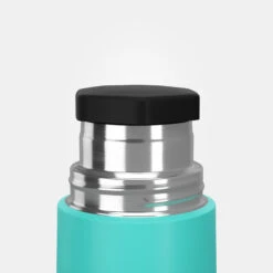 Quechua Bouteille Isotherme Inox 0,4L Avec Gobelet Pour La Randonnée - Turquoise -Camping Soldes Magasin bouteille isotherme inox 04l avec gobelet pour la randonnee turquoise 4
