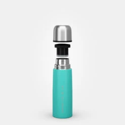 Quechua Bouteille Isotherme Inox 0,4L Avec Gobelet Pour La Randonnée - Turquoise -Camping Soldes Magasin bouteille isotherme inox 04l avec gobelet pour la randonnee turquoise 7