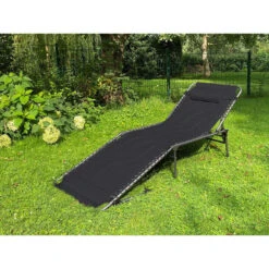 Chaise Longue Torget - Transat - Bain De Soleil 190x60x30 Cm - 150 Kg - Pliable -Camping Soldes Magasin chaise longue torget transat bain de soleil 190x60x30 cm 150 kg pliable 4