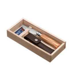 Coffret Couteau Opinel Randonnée Numéro 8 En Bois D'olivier, Avec Son étui Cuir -Camping Soldes Magasin coffret couteau opinel randonnee numero 8 en bois dolivier avec son etui cuir 2