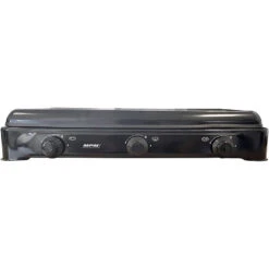 MPM Cuisinière à Gaz Portable Pour Le Camping Avec 3 Feux Couvercle Smile -Camping Soldes Magasin cuisiniere a gaz portable pour le camping avec 3 feux couvercle smile 2