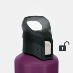 Quechua Gourde Alu 1L Avec Bouchon à Ouverture Rapide Pour La Randonnée - Violet -Camping Soldes Magasin gourde alu 1l avec bouchon a ouverture rapide pour la randonnee violet 4