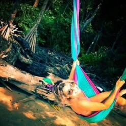 TICKET TO THE MOON Hamac TTTM Original Bleu Aqua / Rose -Camping Soldes Magasin hamac tttm original bleu aqua rose 2