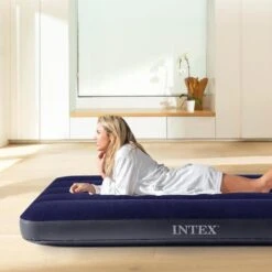 Matelas Gonflable - Intex Classic Downy -1 Personne - 76x191x25 Cm (BxLxH) -Camping Soldes Magasin matelas gonflable intex classic downy 1 personne 76x191x25 cm bxlxh 5
