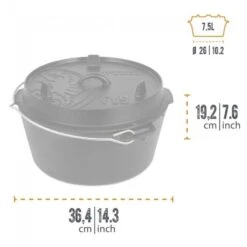 Petromax Dutch Oven FT9-9QT (Sans Pieds) Set - Poêle + Levier De Couvercle + -Camping Soldes Magasin petromax dutch oven ft9 9qt sans pieds set poele levier de couvercle 2