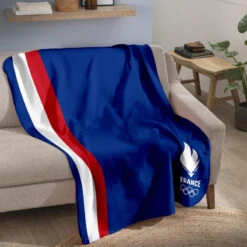 Plaid Polaire 110x140 Cm 100% Polyester Jeux Olympiques - Drapeau -Camping Soldes Magasin plaid polaire 110x140 cm 100 polyester jeux olympiques drapeau 1