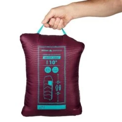 Quechua SAC DE COUCHAGE ENFANT MH100 10°C - PRUNE -Camping Soldes Magasin sac de couchage enfant mh100 10c prune 1