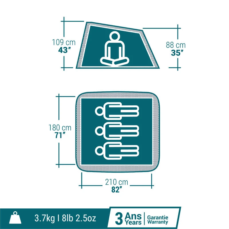 Quechua Tente De Camping - 2 SECONDS - 3 Places 4 Quechua Tente De Camping - 2 SECONDS - 3 Places – Image 2