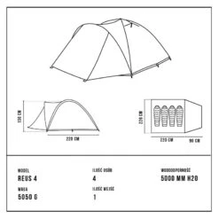 Tente De Camping - Alpinus REUS 4 - 4 Places 11 Tente De Camping - Alpinus REUS 4 - 4 Places -Camping Soldes Magasin tente de camping alpinus reus 4 4 places 2