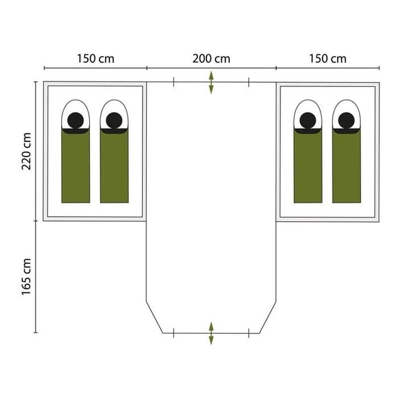 Tente Dôme Hammerfest 4 Plus - Camping - 2 Cabines - 4 Personnes - 2 Entrées 9 Tente Dôme Hammerfest 4 Plus - Camping - 2 Cabines - 4 Personnes - 2 Entrées – Image 7