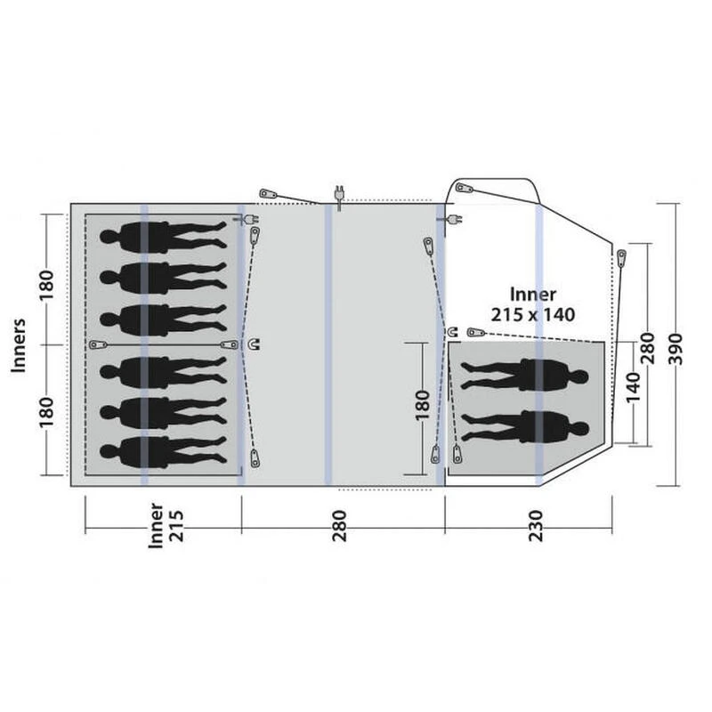 Tente Gonflable Outwell Knightdale 8PA 5 Tente Gonflable Outwell Knightdale 8PA – Image 3