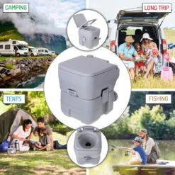 Toilette Portable 20L Pour Camping-Car, WC Avec Chasse D'Eau 13L Camry -Camping Soldes Magasin toilette portable 20l pour camping car wc avec chasse deau 13l camry 2